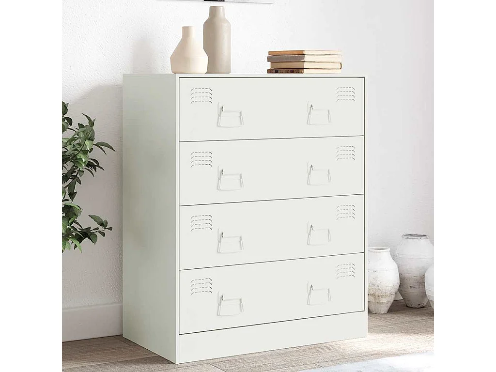 Buffet blanc 67x39x83 cm acier