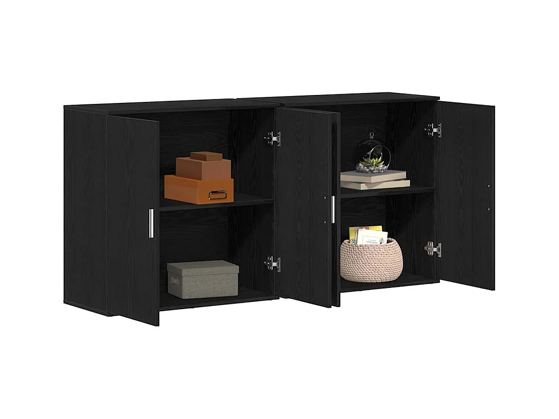 Buffets 2 pièces Chêne noir 79 x 38 x 80 cm Bois d'ingénierie