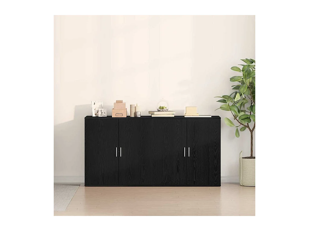 Buffets 2 pièces Chêne noir 79 x 38 x 80 cm Bois d'ingénierie