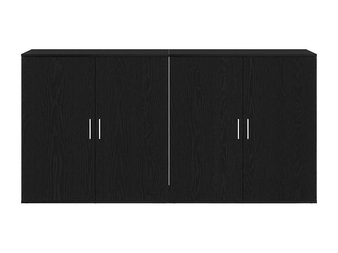 Buffets 2 pièces Chêne noir 79 x 38 x 80 cm Bois d'ingénierie