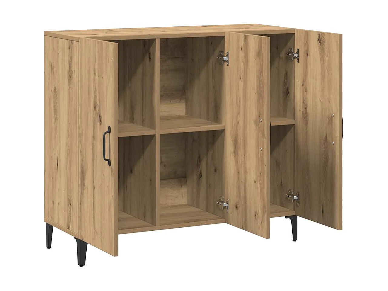 Aparador de madera de ingeniería roble artisan 90x34x80 cm