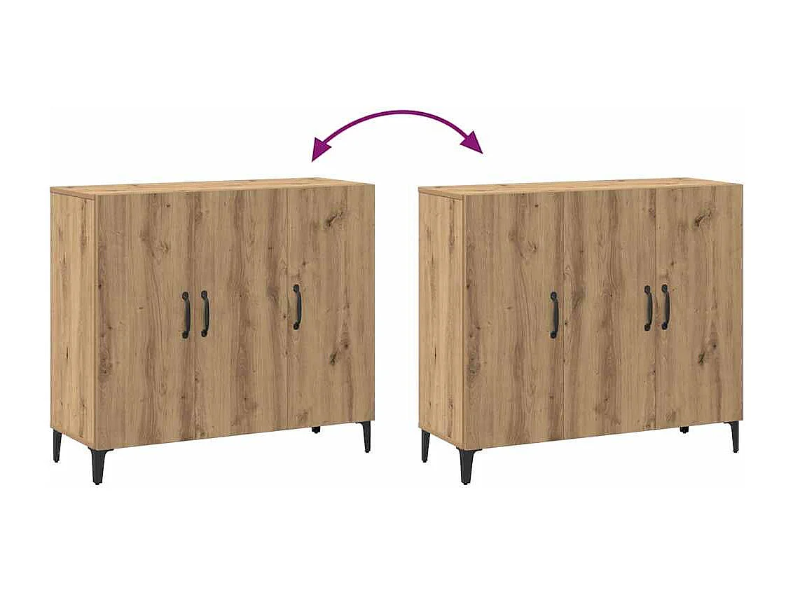 Aparador de madera de ingeniería roble artisan 90x34x80 cm