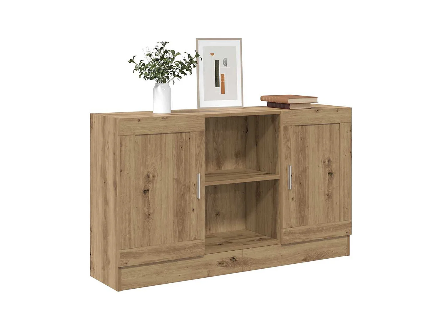 Buffet chêne artisanal 120x30,5x70 cm bois d'ingénierie