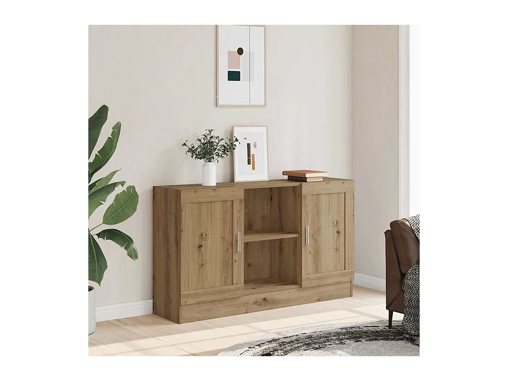 Buffet chêne artisanal 120x30,5x70 cm bois d'ingénierie