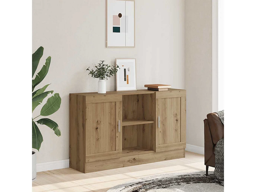 Buffet chêne artisanal 120x30,5x70 cm bois d'ingénierie