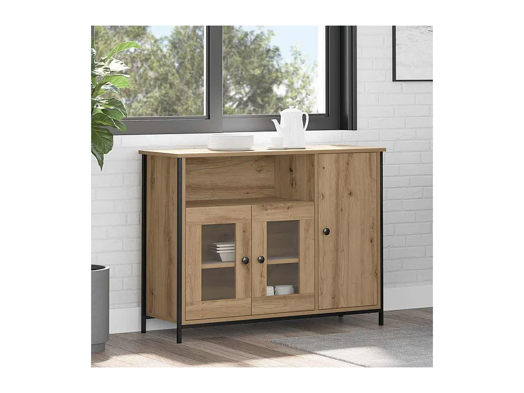 Buffet chêne artisanal 100 x 35 x 75 cm Bois d'ingénierie