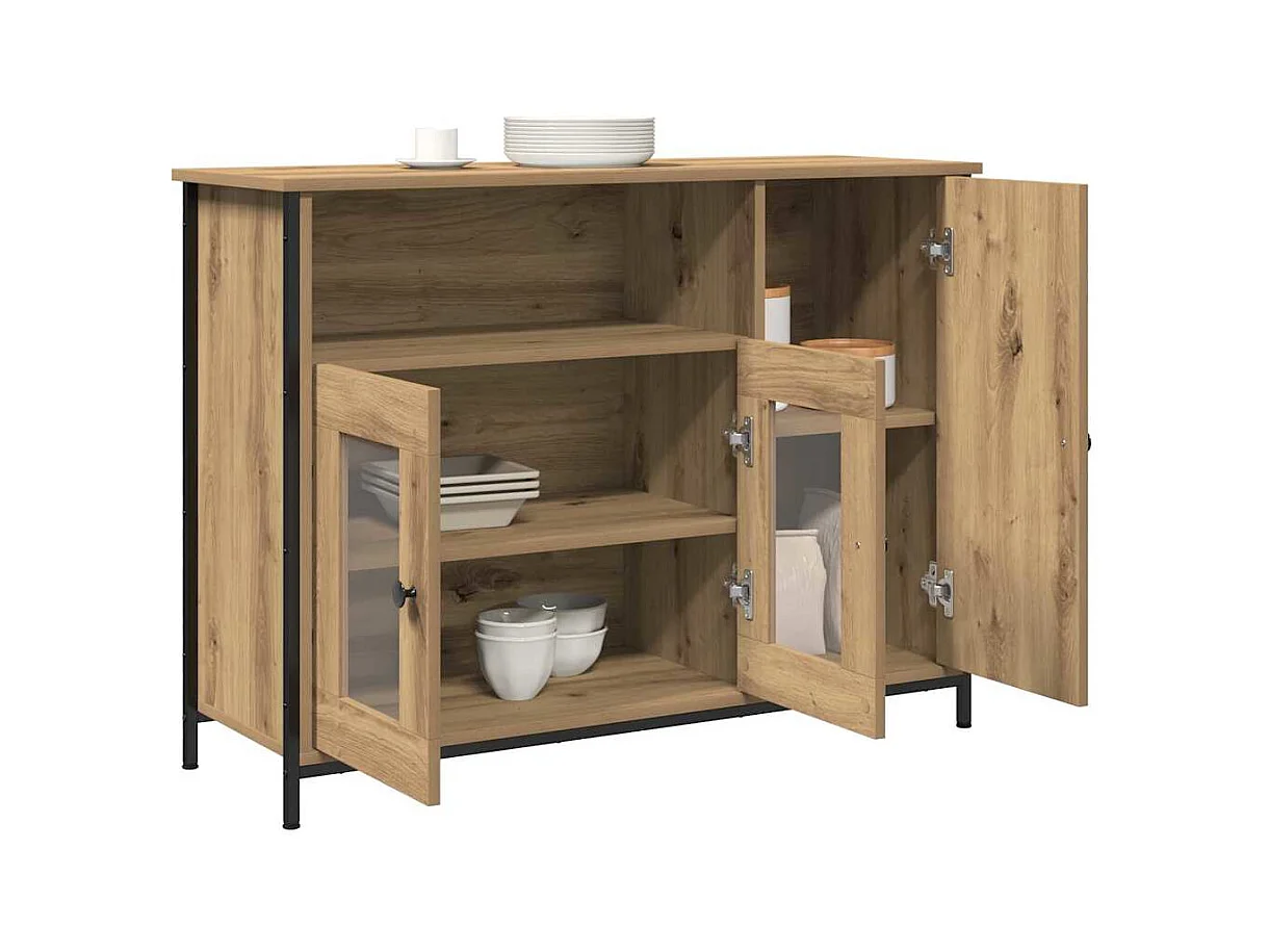 Buffet chêne artisanal 100 x 35 x 75 cm Bois d'ingénierie