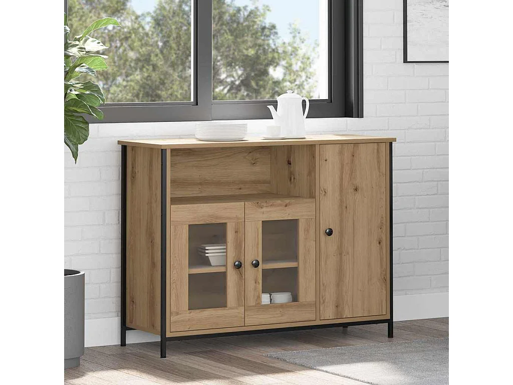 Buffet chêne artisanal 100 x 35 x 75 cm Bois d'ingénierie