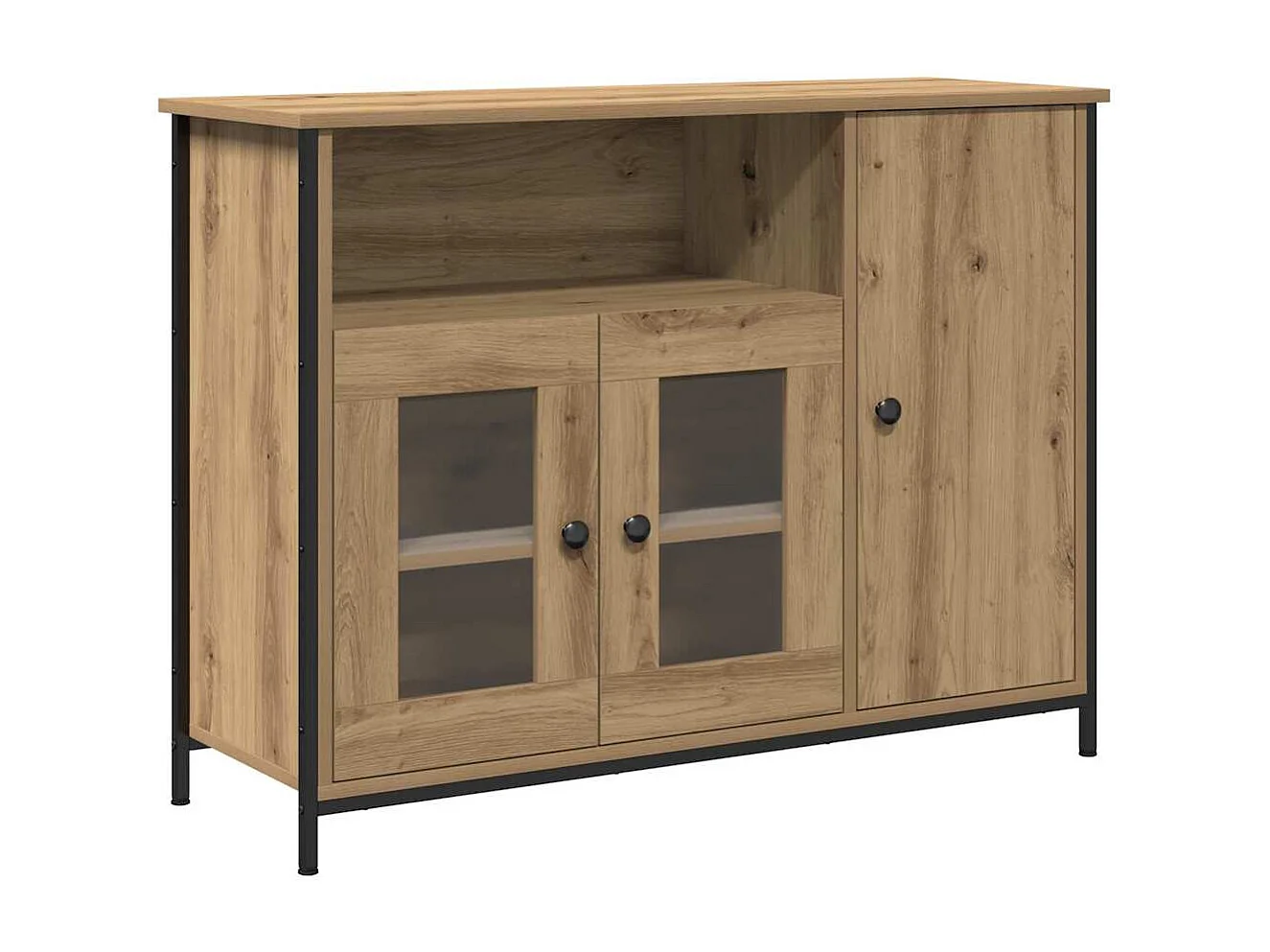 Buffet chêne artisanal 100 x 35 x 75 cm Bois d'ingénierie