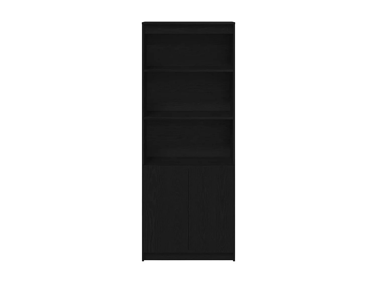 Buffet haut chêne noir 70x35x180 cm bois d'ingénierie