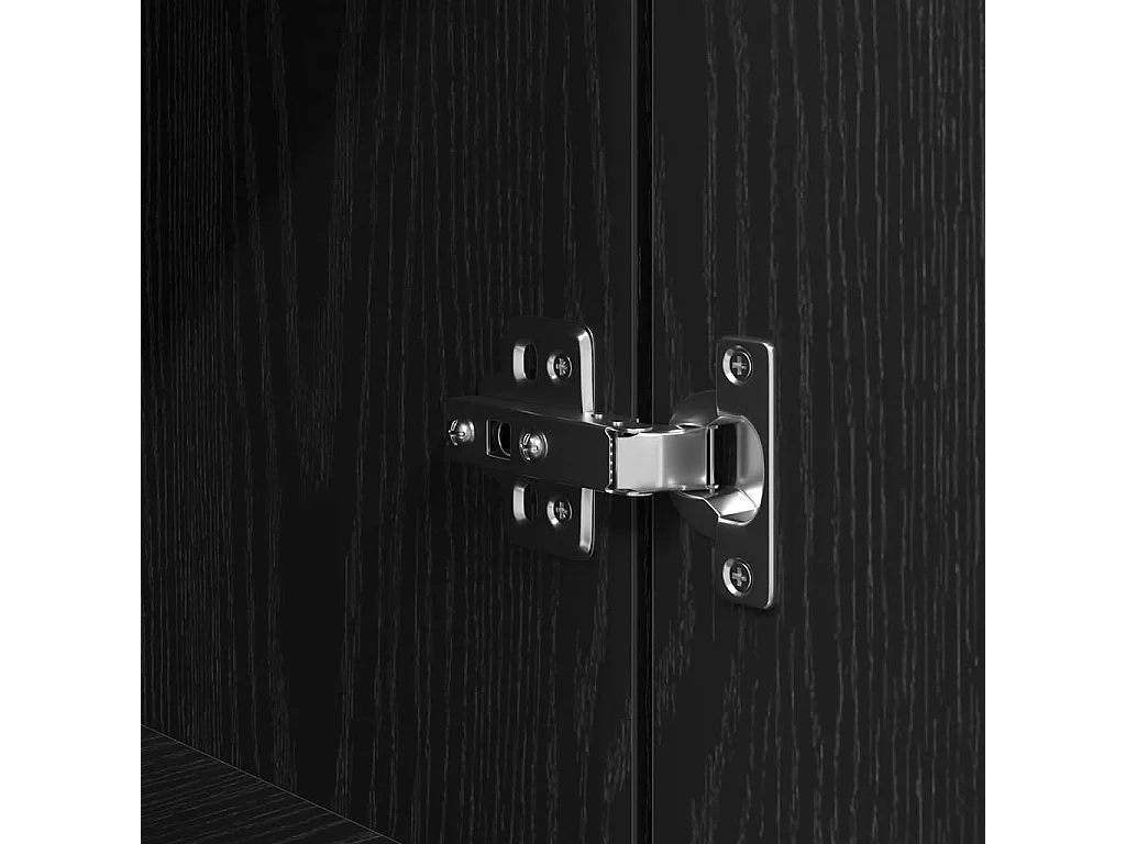 Buffet haut chêne noir 70x35x180 cm bois d'ingénierie