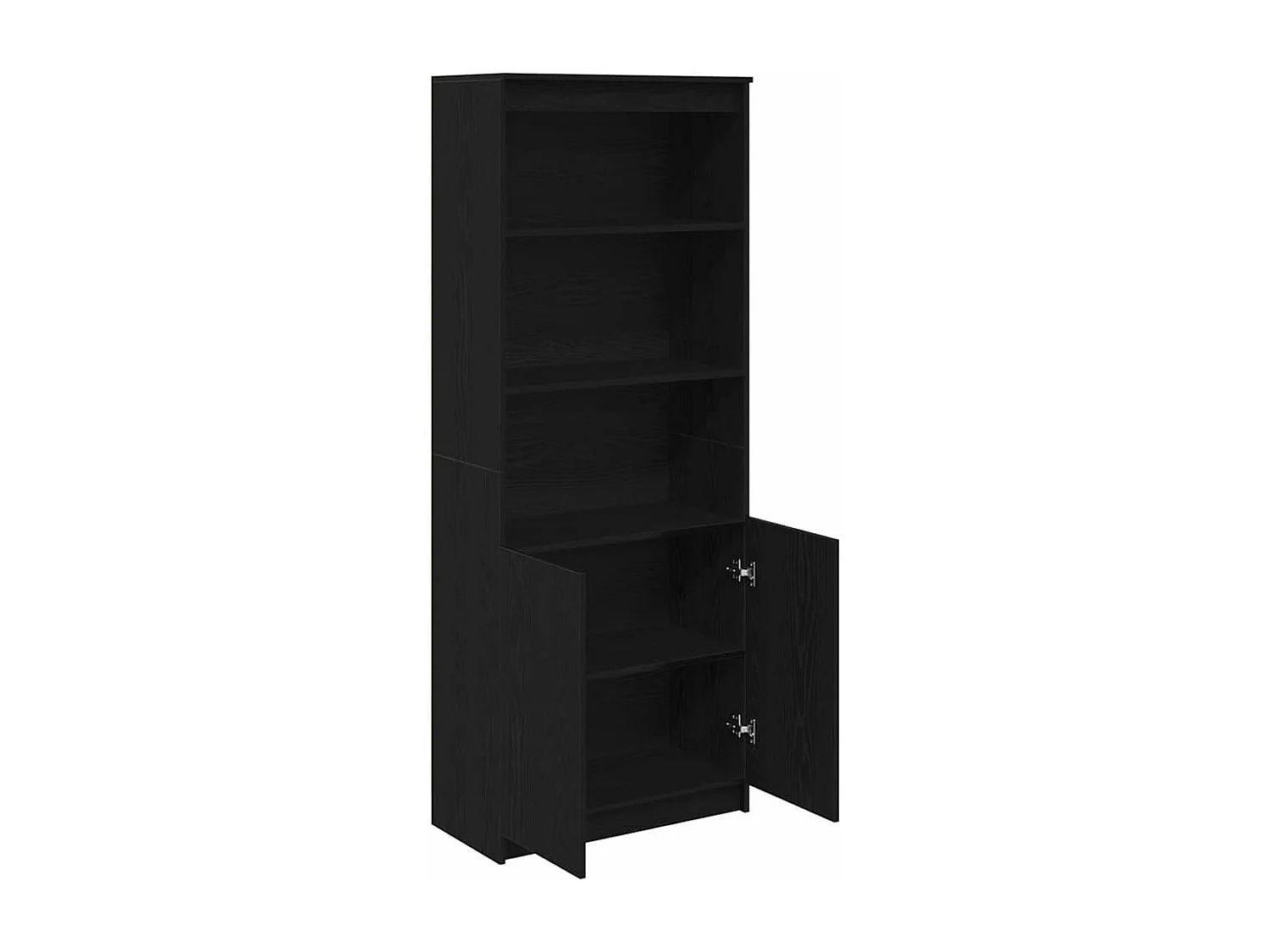 Buffet haut chêne noir 70x35x180 cm bois d'ingénierie