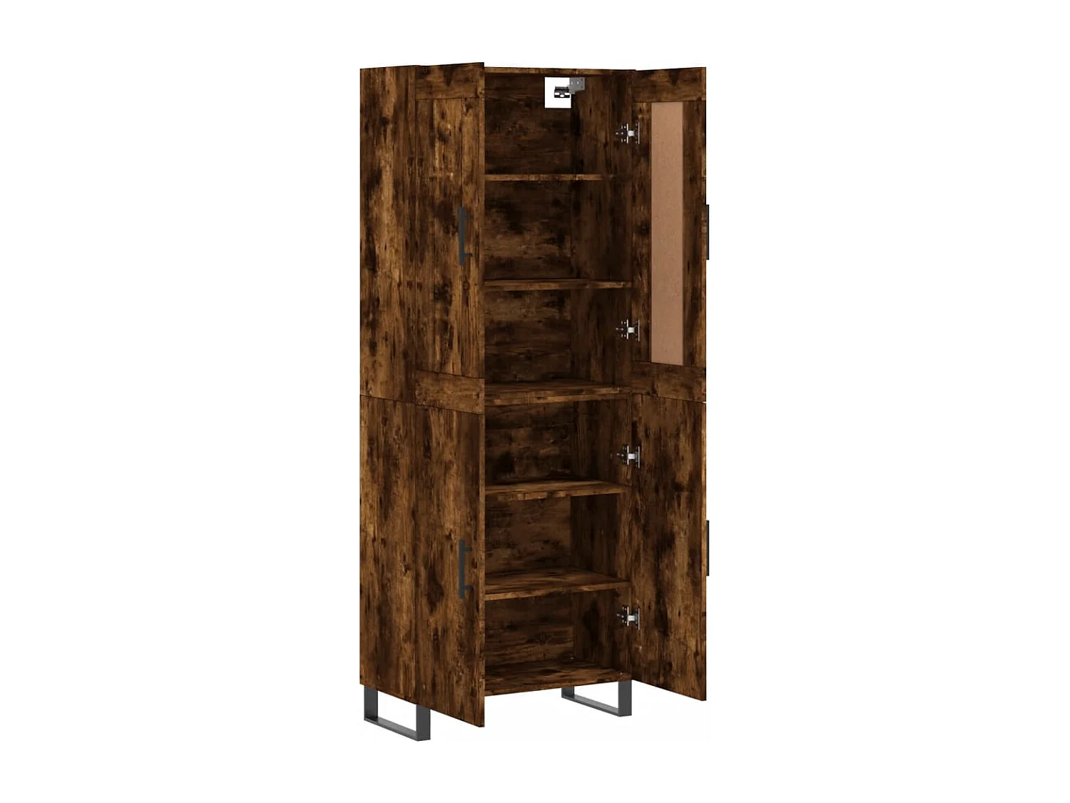 Buffet haut Chêne fumé 69,5x34x180 cm Bois d'ingénierie