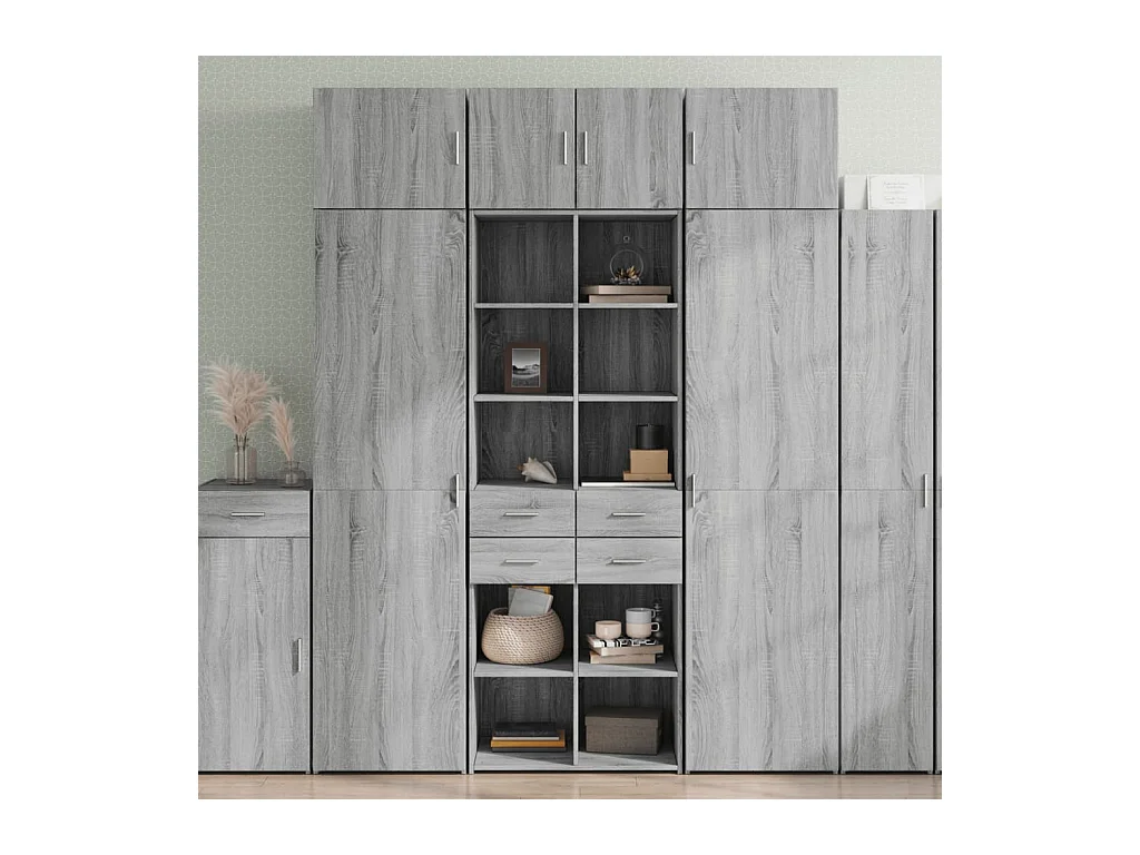 Buffet haut sonoma gris 70x42,5x185 cm bois d'ingénierie