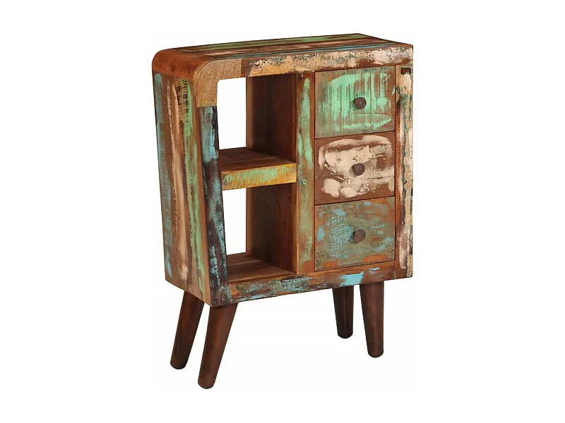 Aparador de madera maciza reciclada 55x30x80 cm