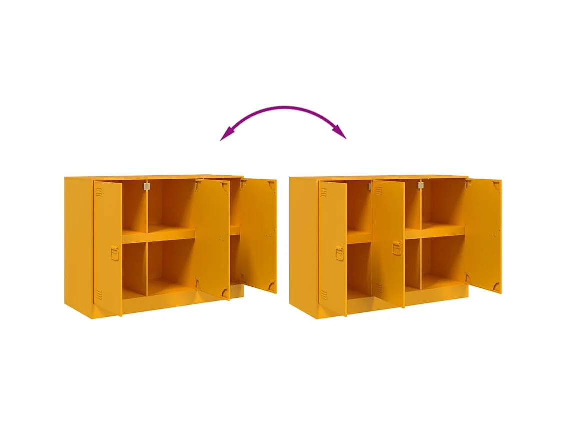 Buffet jaune moutarde 99x39x73 cm acier