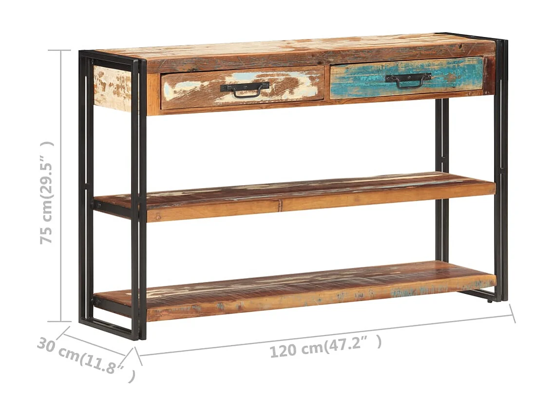 Buffet 120x30x75 cm Bois de récupération solide