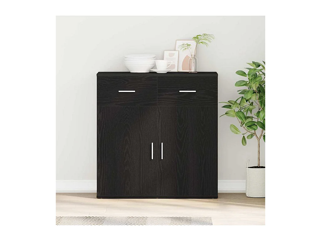 Buffet avec tiroir Chêne noir 79 x 38 x 80 cm Bois d'ingénierie