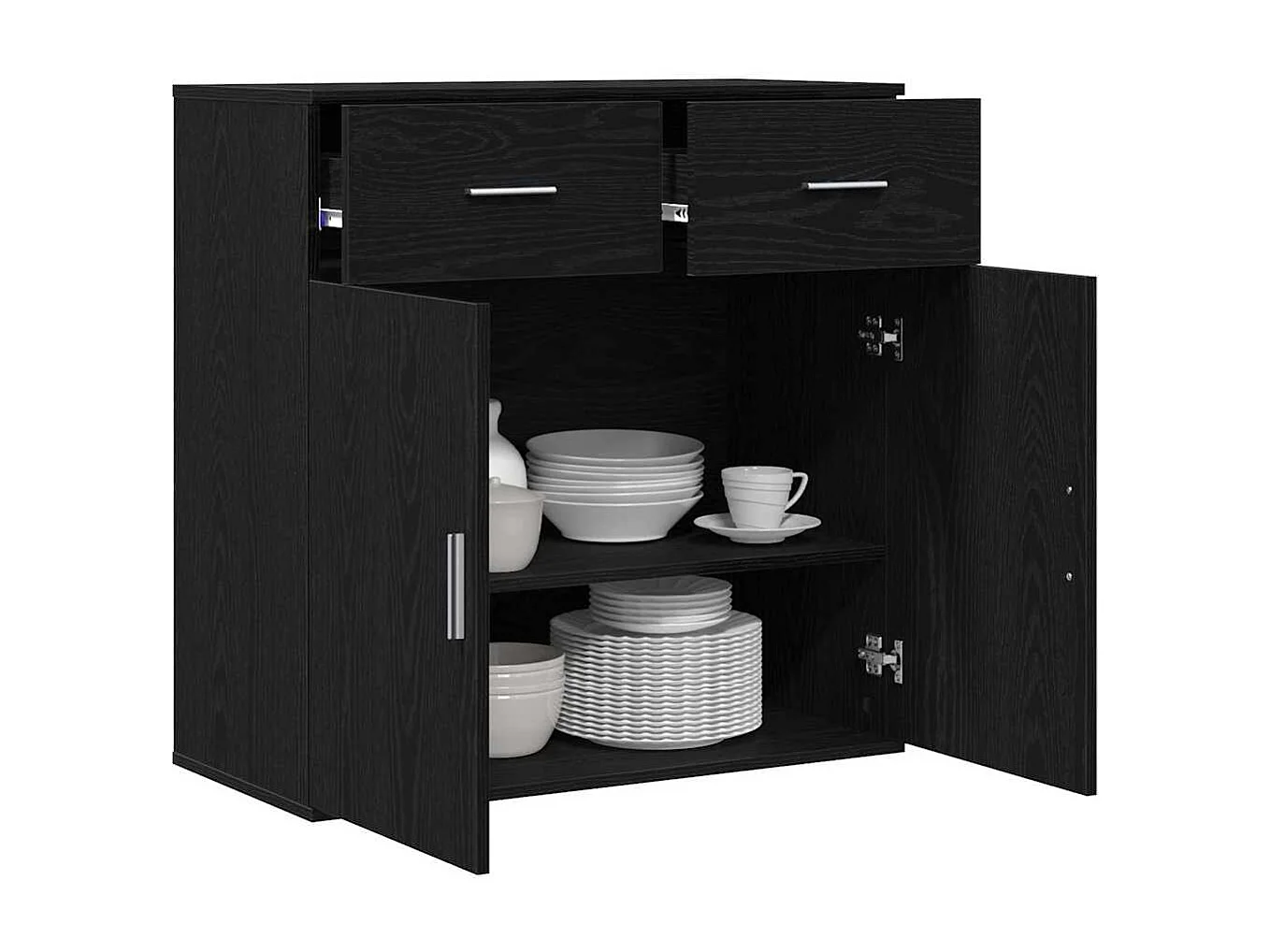 Buffet avec tiroir Chêne noir 79 x 38 x 80 cm Bois d'ingénierie
