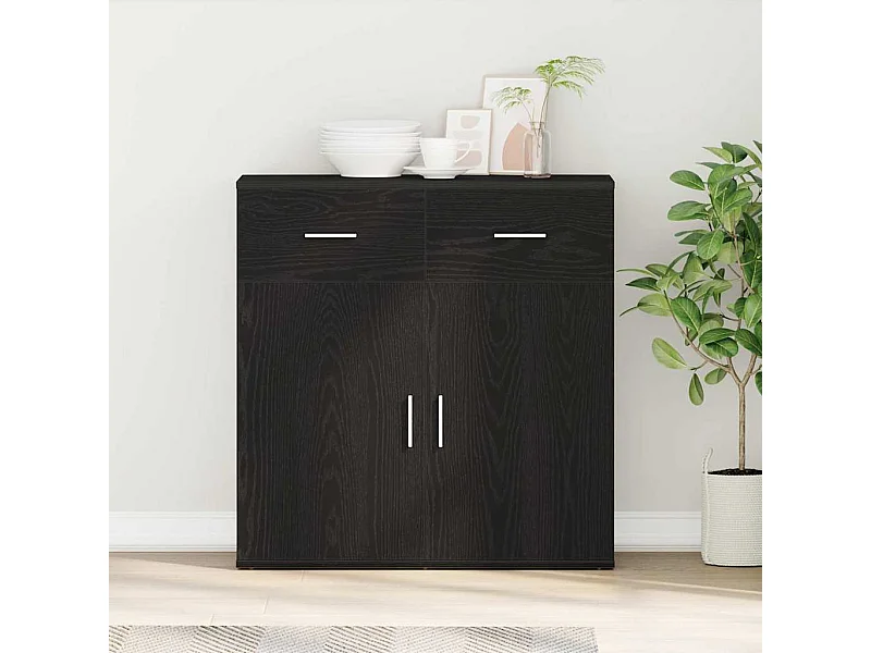 Buffet avec tiroir Chêne noir 79 x 38 x 80 cm Bois d'ingénierie