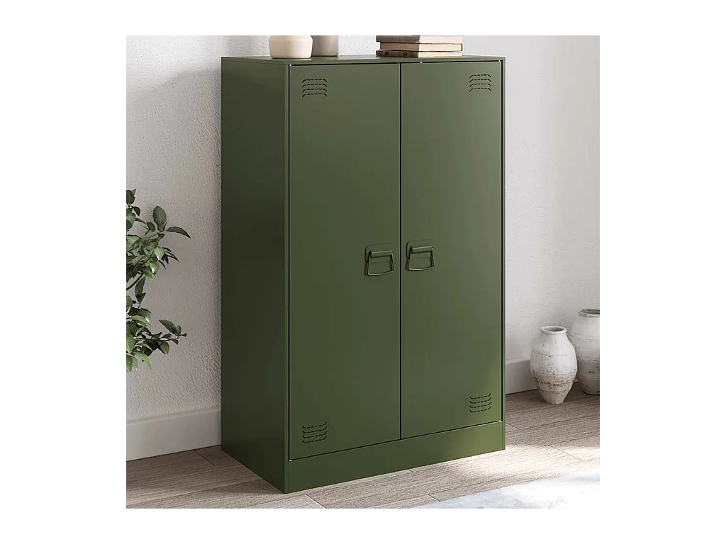 Buffet vert olive 67x39x107 cm acier