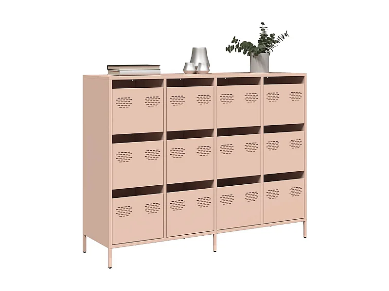 Buffet rose 135x39x103,5 cm acier laminé à froid