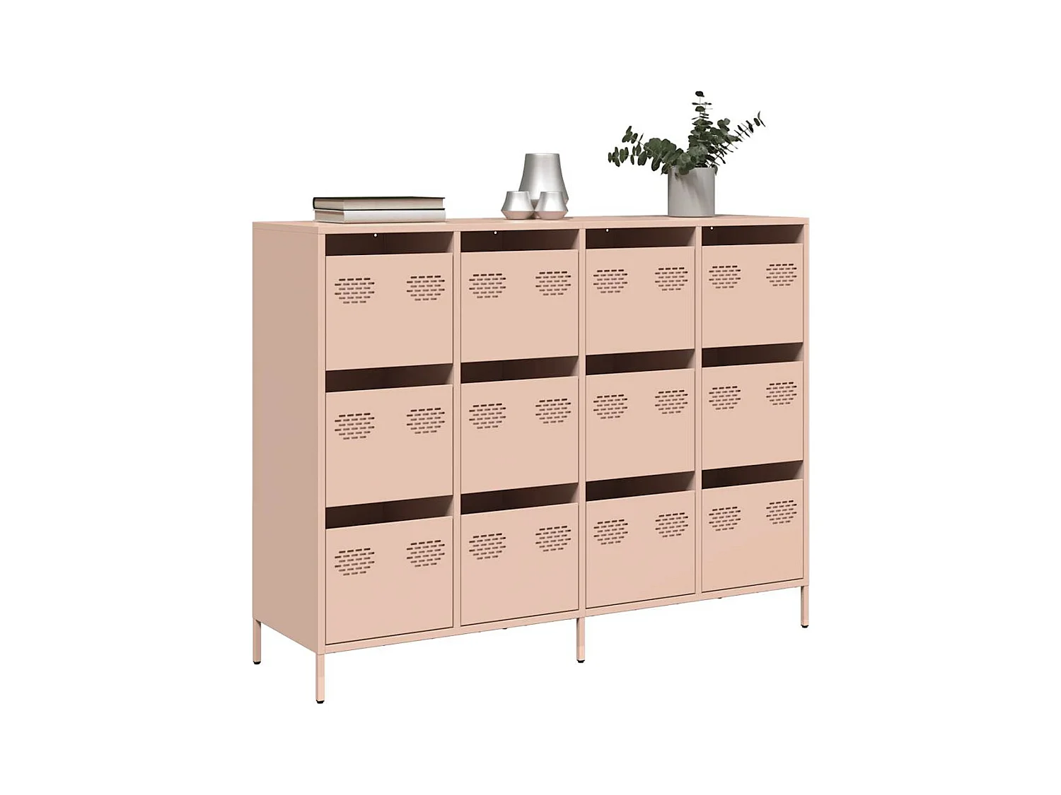 Buffet rose 135x39x103,5 cm acier laminé à froid