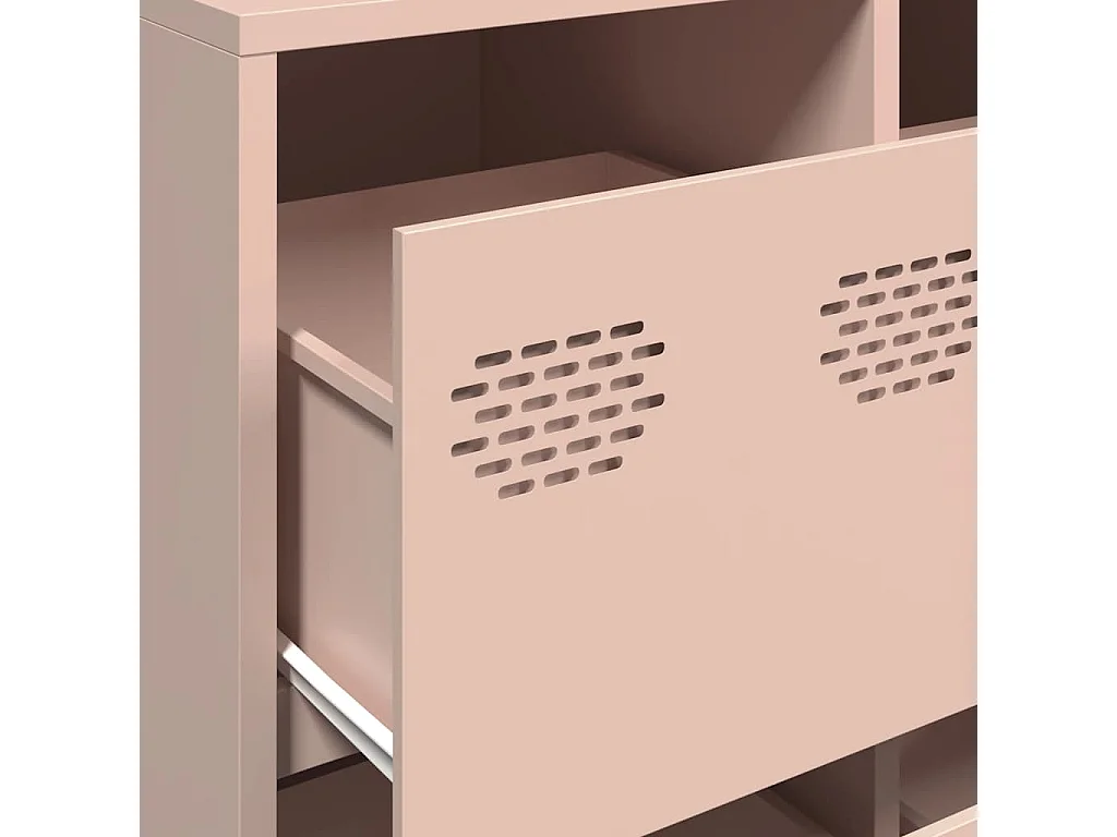 Buffet rose 135x39x103,5 cm acier laminé à froid