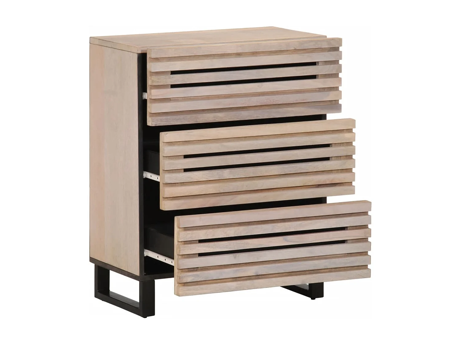 Buffets 2 pièces 60x34x75 cm bois massif de manguier