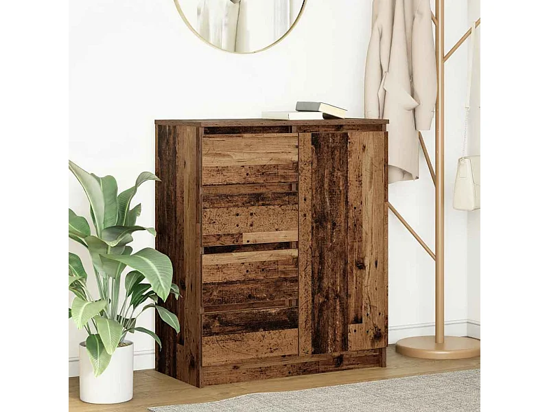 Buffet avec tiroirs vieux bois 71x35x84 cm bois d'ingénierie