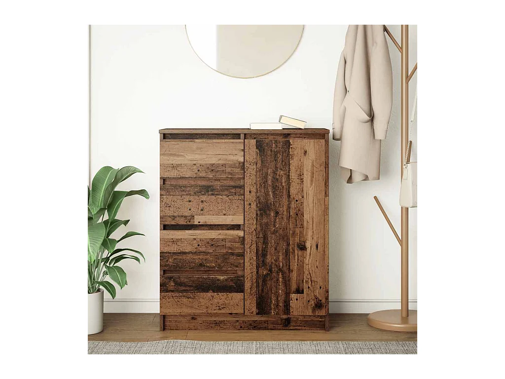 Buffet avec tiroirs vieux bois 71x35x84 cm bois d'ingénierie