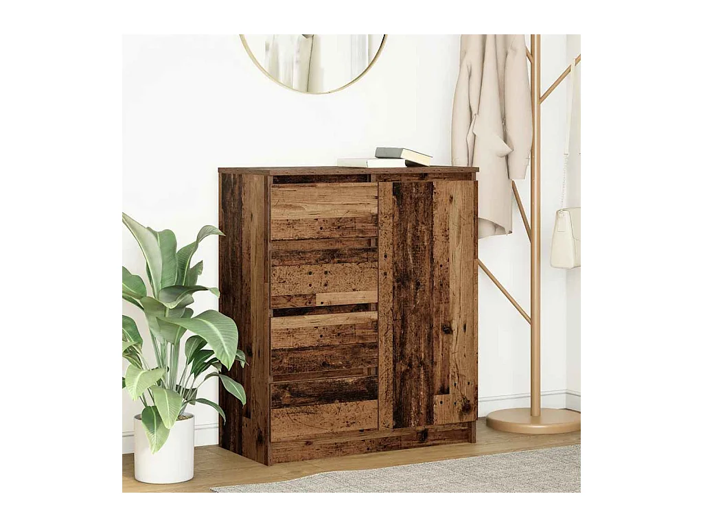 Aparador con cajones madera vieja 71x35x84 cm madera ingeniería