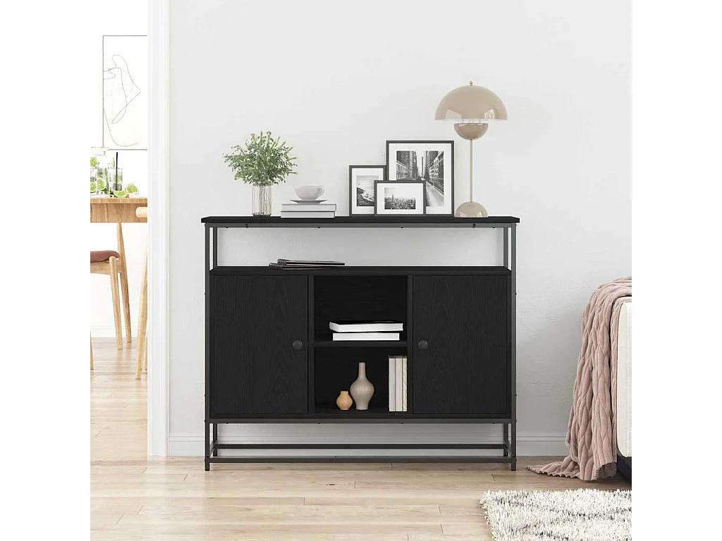 Buffet Chêne noir 100 x 35 x 80 cm Bois d'ingénierie