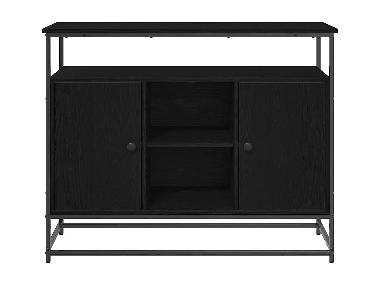 Buffet Chêne noir 100 x 35 x 80 cm Bois d'ingénierie