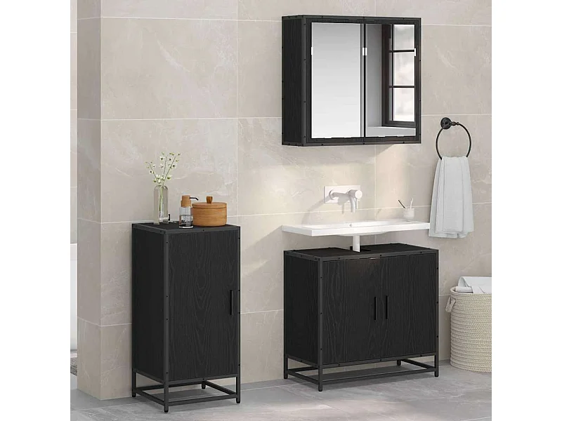 Buffet Chêne noir 35 x 35,5 x 76 cm Bois d'ingénierie