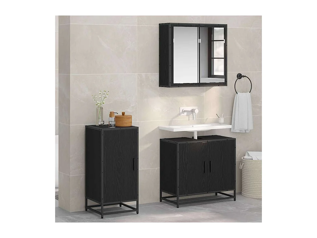 Buffet Chêne noir 35 x 35,5 x 76 cm Bois d'ingénierie