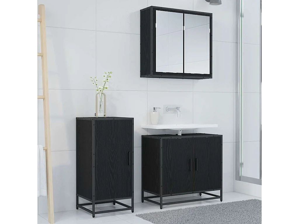 Buffet Chêne noir 35 x 35,5 x 76 cm Bois d'ingénierie