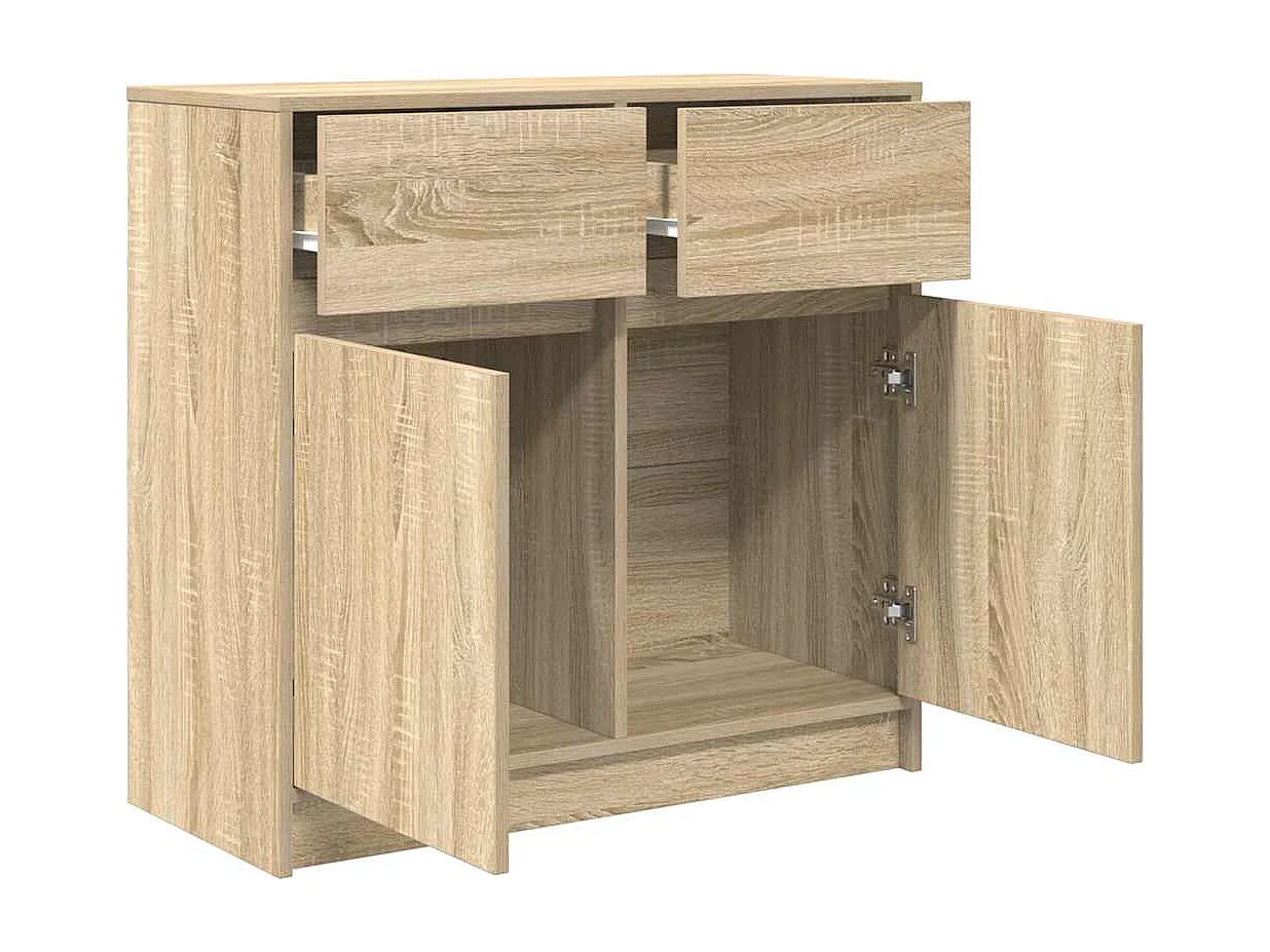 Dressoir met lade 80x34x76 cm spaanplaat sonoma eikenkleurig