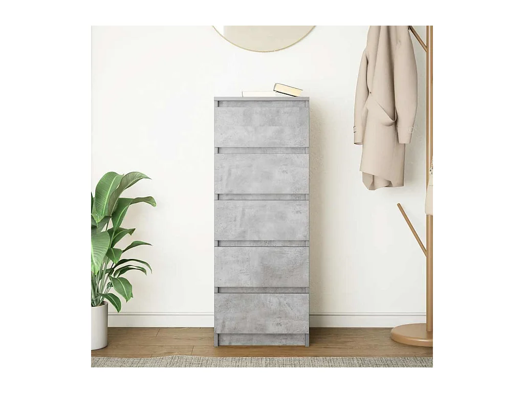 Buffet avec tiroirs gris béton 37,5x35x99 cm bois d'ingénierie
