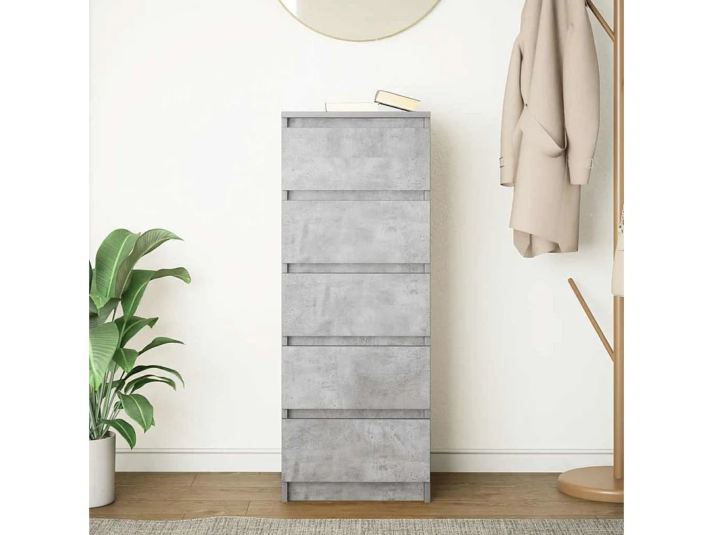Buffet avec tiroirs gris béton 37,5x35x99 cm bois d'ingénierie