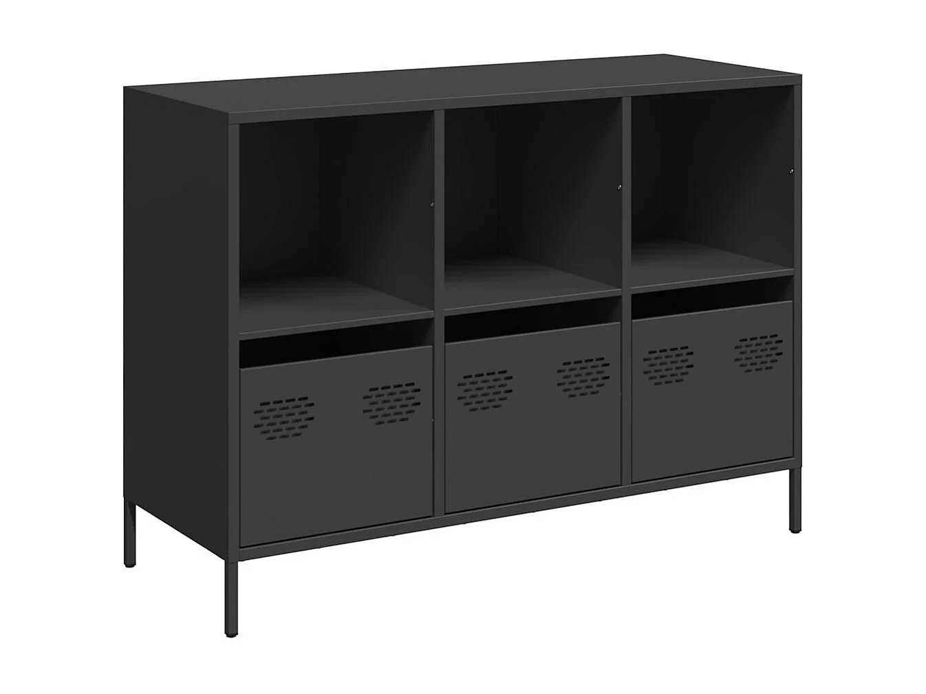 Buffet noir 101,5x39x73,5 cm acier laminé à froid