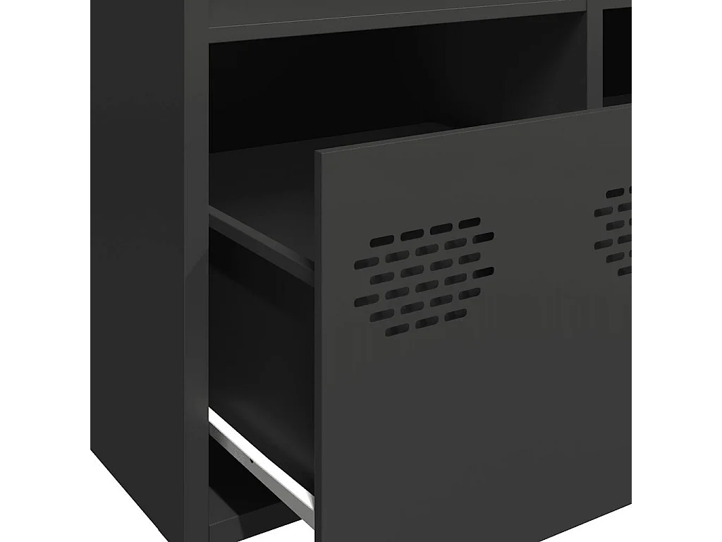 Buffet noir 101,5x39x73,5 cm acier laminé à froid