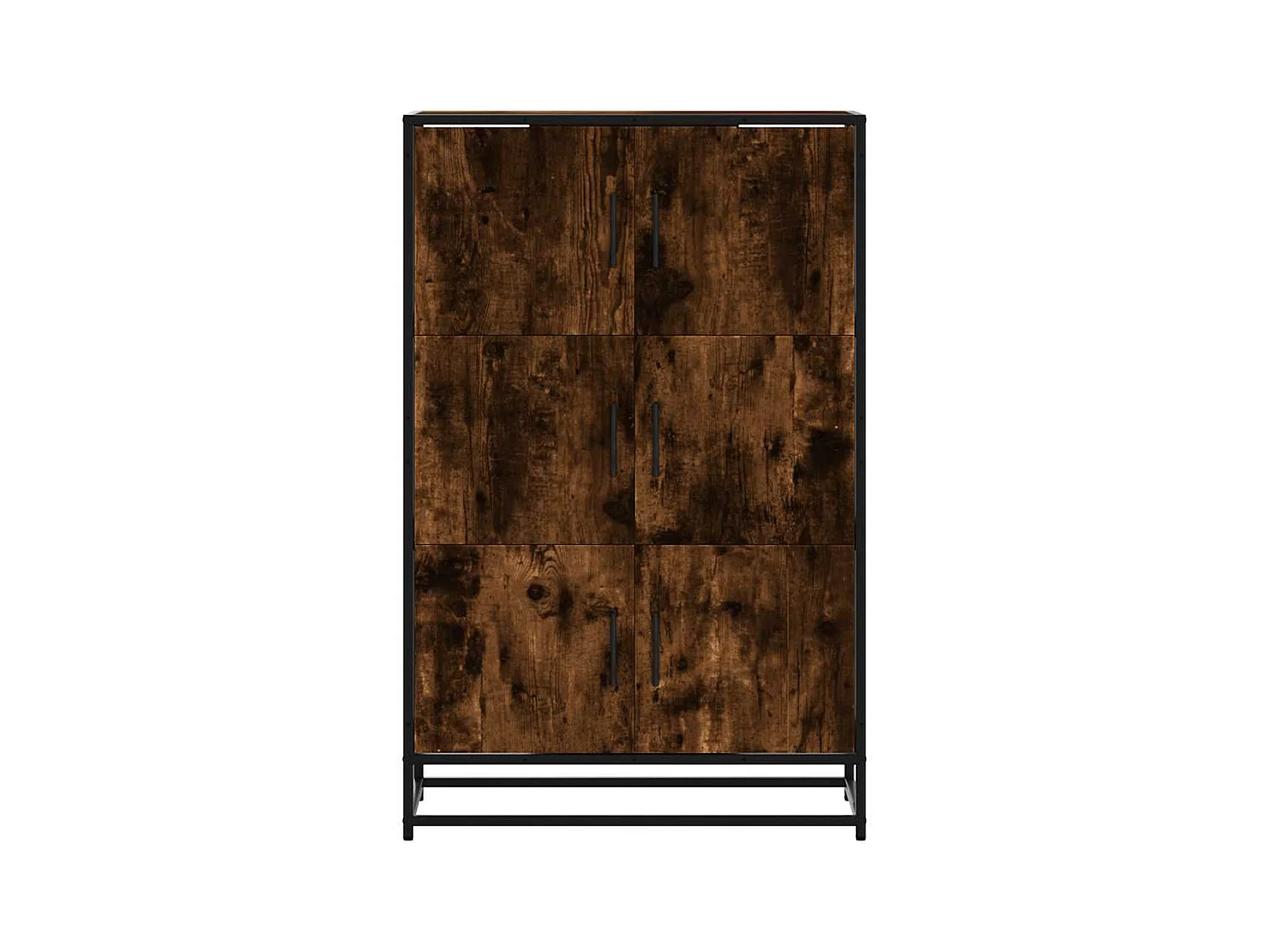 Buffet haut chêne fumé 68x35x106,5 cm bois d'ingénierie métal