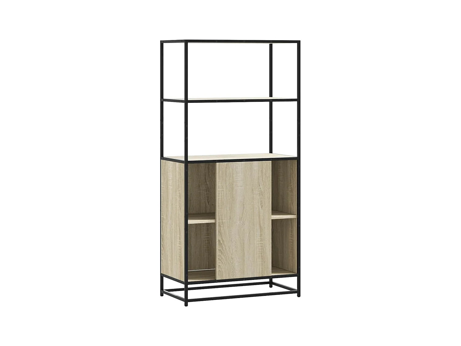 Buffet haut chêne sonoma 68x35x139 cm bois d'ingénierie métal