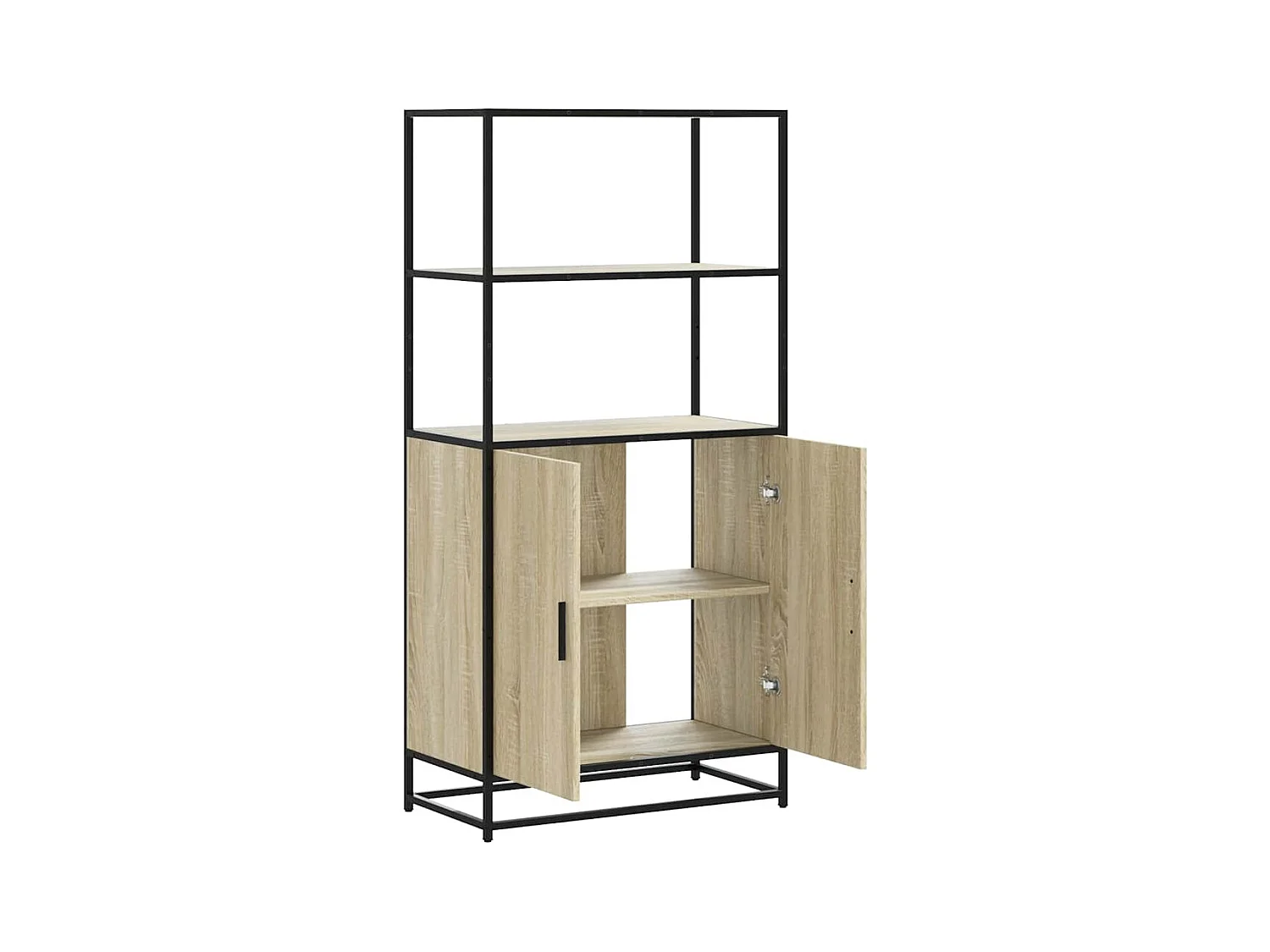 Buffet haut chêne sonoma 68x35x139 cm bois d'ingénierie métal