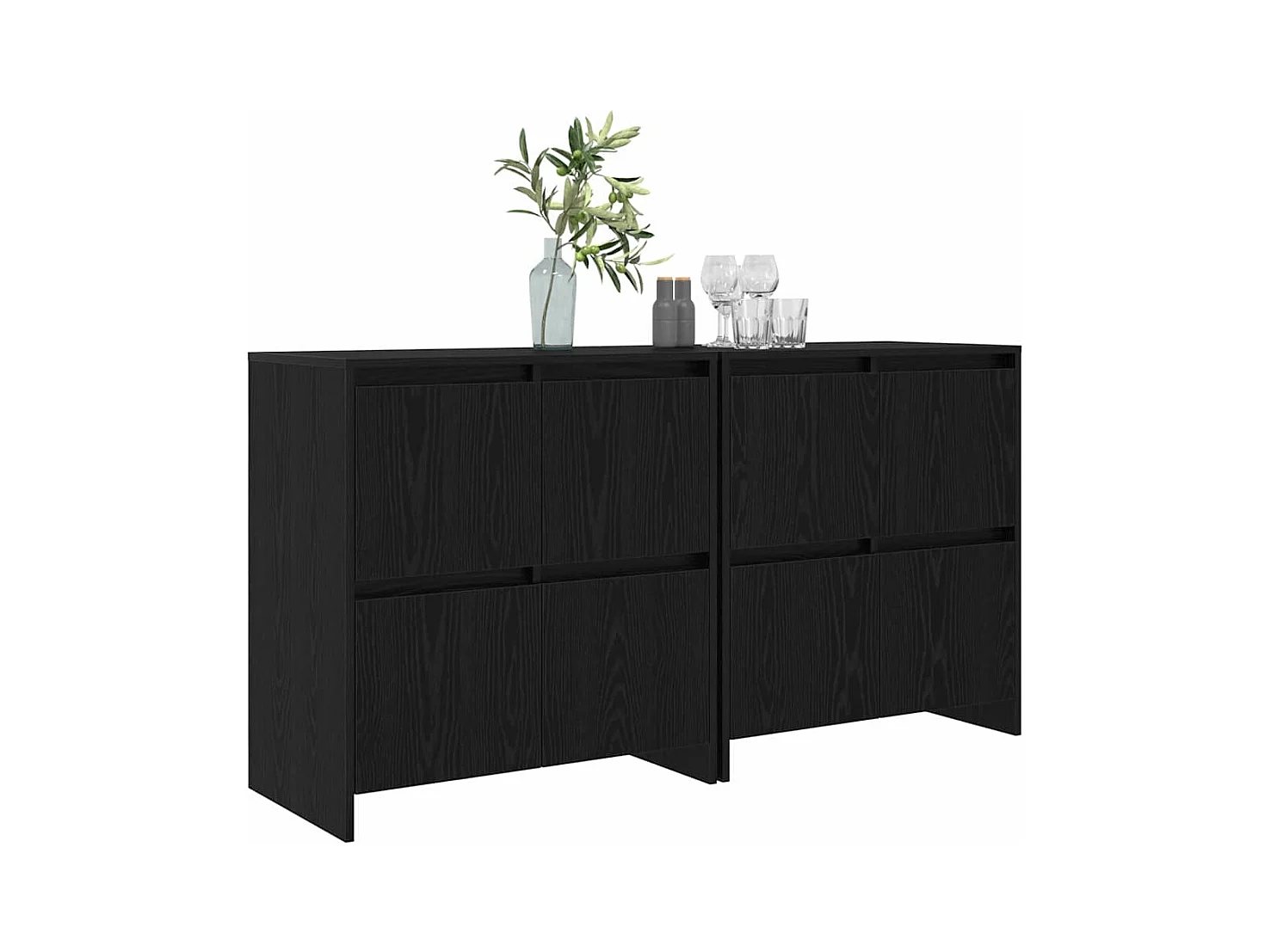Buffets 2 pièces Chêne noir 70 x 41 x 75 cm Bois d'ingénierie