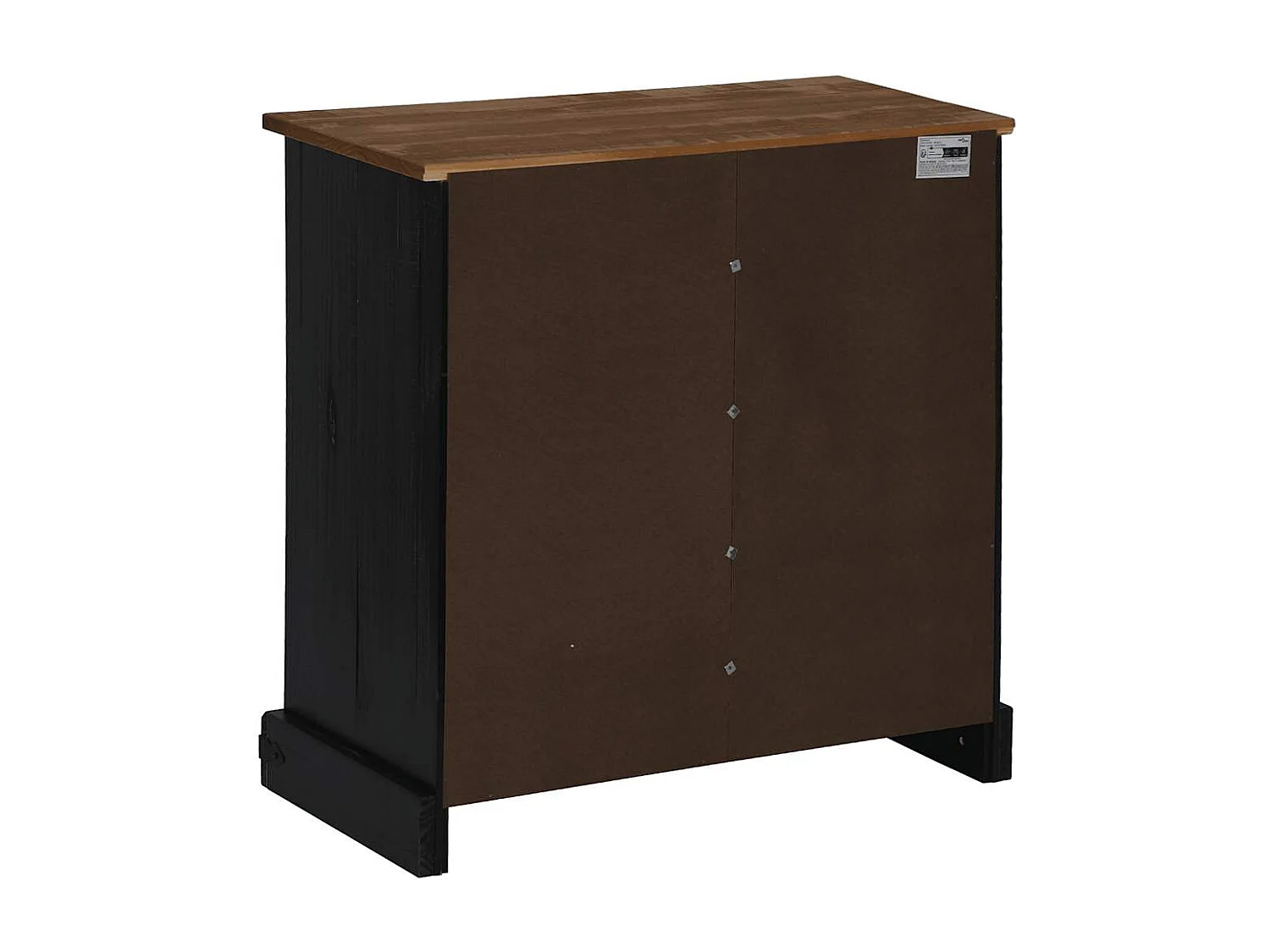 Buffet HALDEN porte coulissante noir 80x40x80 cm bois massif