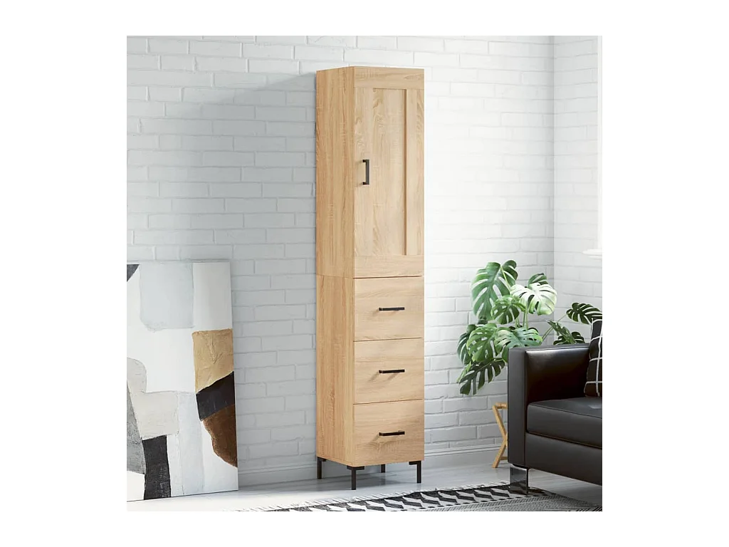 Buffet haut Chêne sonoma 34,5x34x180 cm Bois d'ingénierie