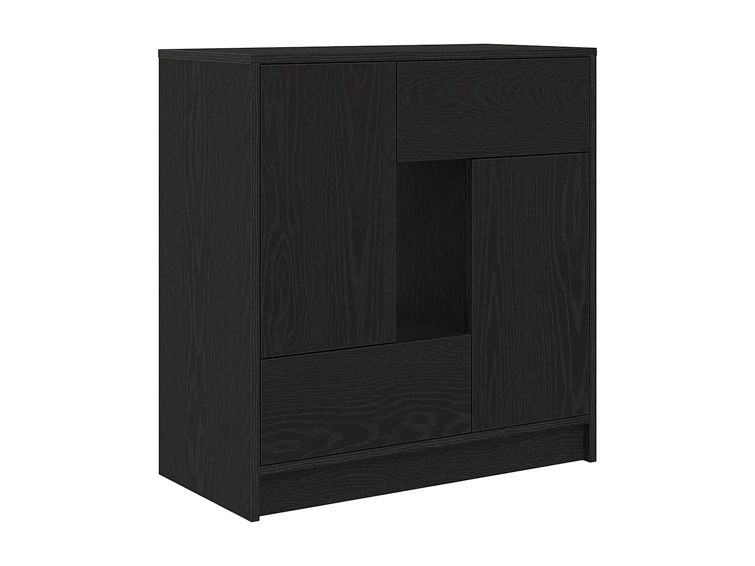 Buffet avec tiroirs et portes chêne noir 70,5x34x74,5 cm