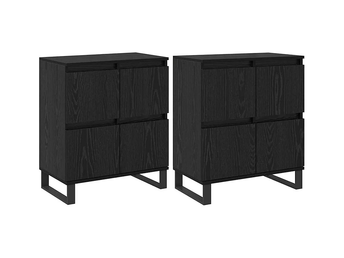 Buffets 2 pièces Chêne noir 120 x 35 x 70 cm Bois d'ingénierie